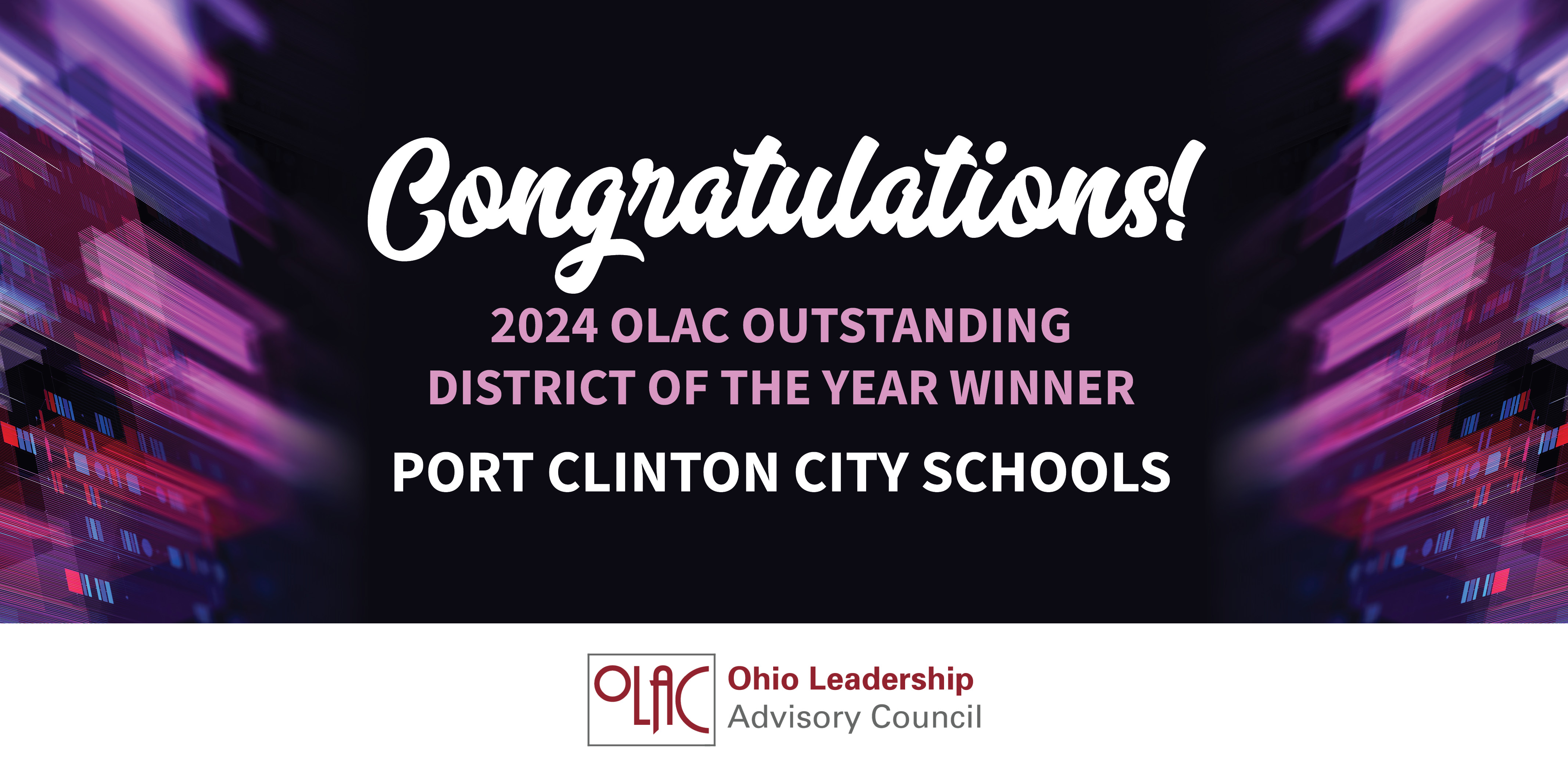 Congratulations! 2024 OLAC Outstanding District Award Winner Port Clinton City Schools